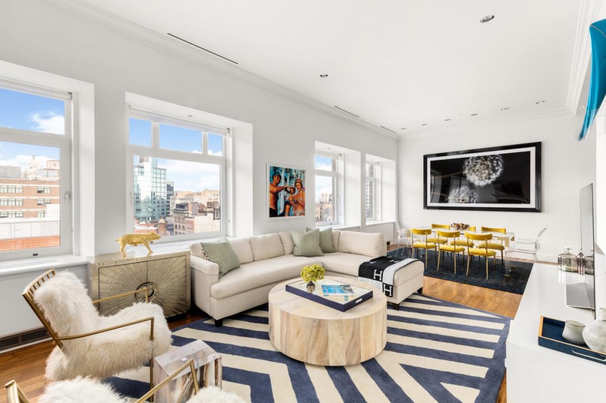 penthouse lakás new york nappali étkező