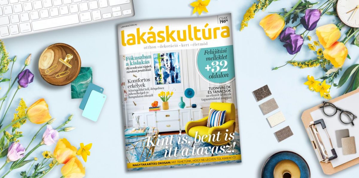 márciusi Lakáskultúra magazin mockup